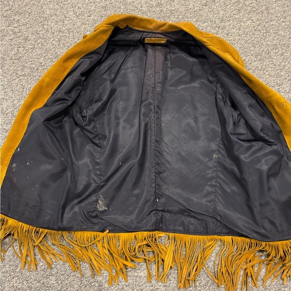 Fringed Suede Jacket in Tan - Picture 5 of 11